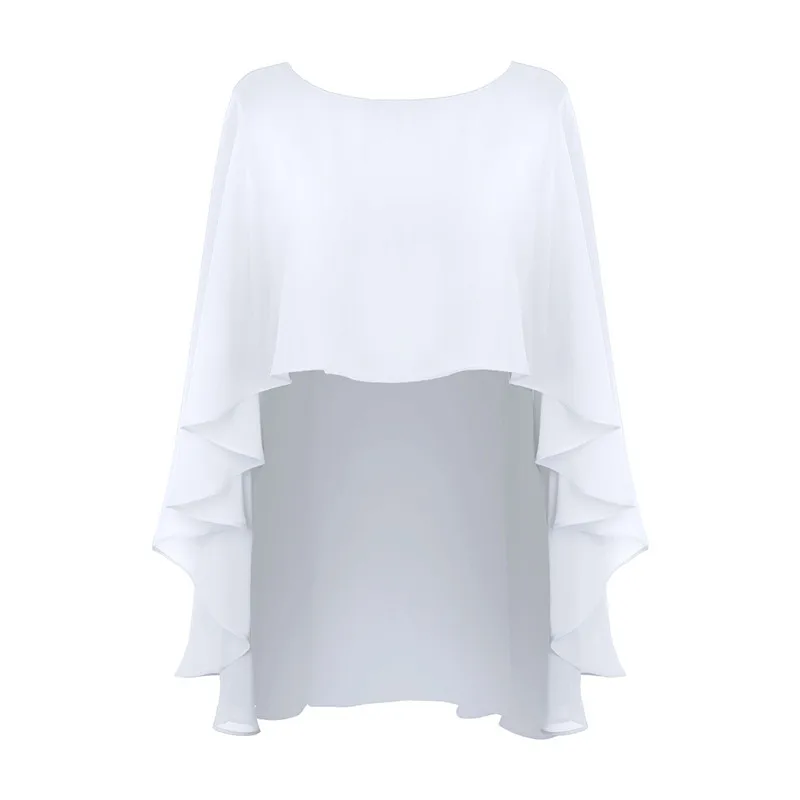 Womens Ladies Soft Lightweight Chiffon High Low Shawl Wedding Capes Shrug Bridal Long Shawl and Wraps Evening Wedding Cover Up