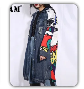 [EAM] High Elastic Waist Black Striped Split Long Harem Trousers New Loose Fit Pants Women Fashion Tide Spring Autumn 2020 1Z313