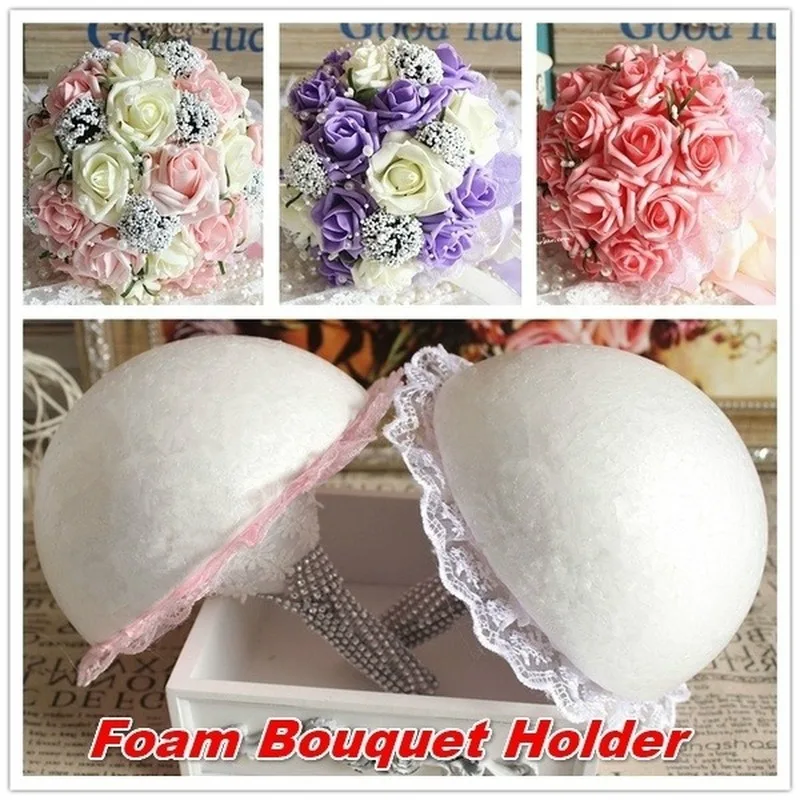 Flower Wet Foam  Bride Wedding Bouquet Holder Center Handle DIY Wedding  @ % c 