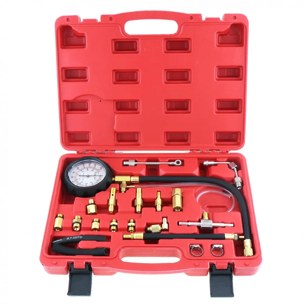 US $44.73 0140psi 010 Bar Replaceable Compression Fuel Injection Pressure Car Diagnostic Tester Tools Kit With Valve And Drain Hose
