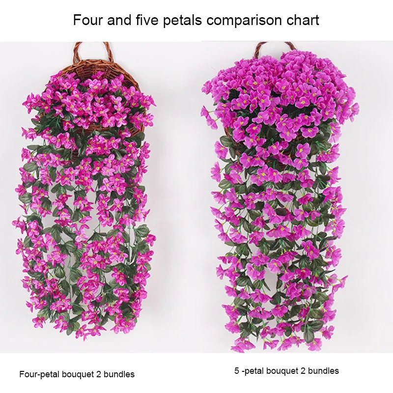 Новое Фиолетовое искусственное цветочное украшение имитация настенная корзинка Цветок Орхидея, цветы из шелка длинная лоза