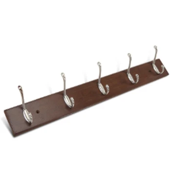 

5 Hook Wall Mounted Rack Multifunction Hook Coat Hook Rack Towel Hanger Holder Dress Coat Hook Wall Door Bamboo Wood Hanger Deco