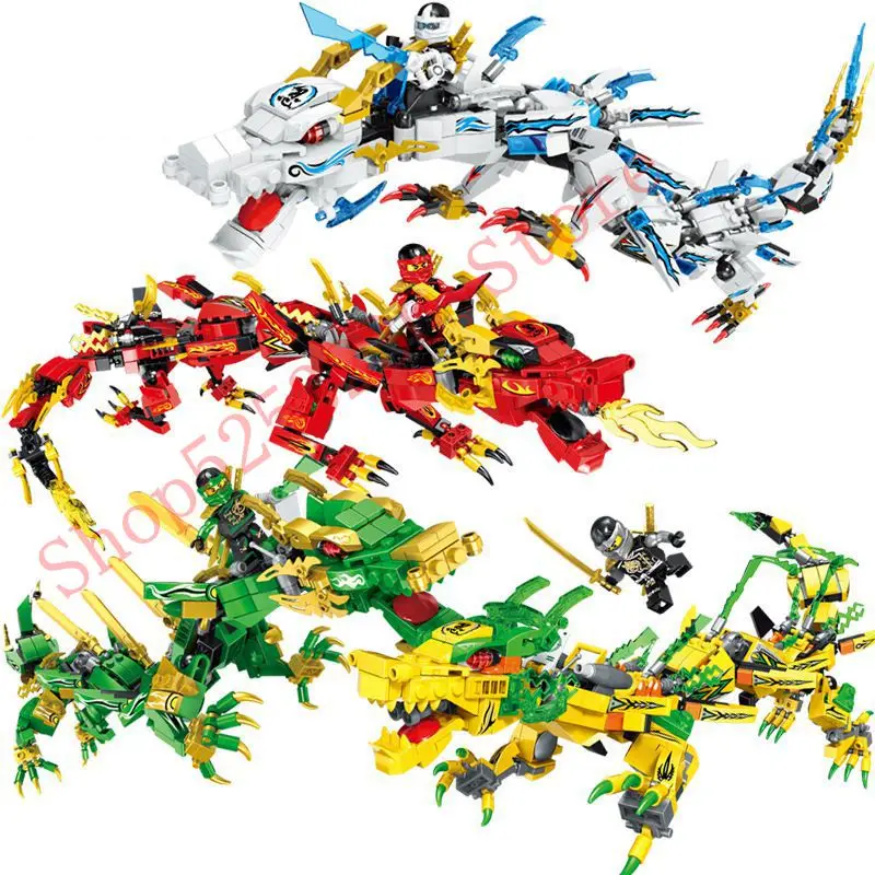 

3 in 1 Ninjaly Dragon Knight Model Building Blocks Compatible legoingly Lloyd Kai Jay character Bricks toys for boys gifts