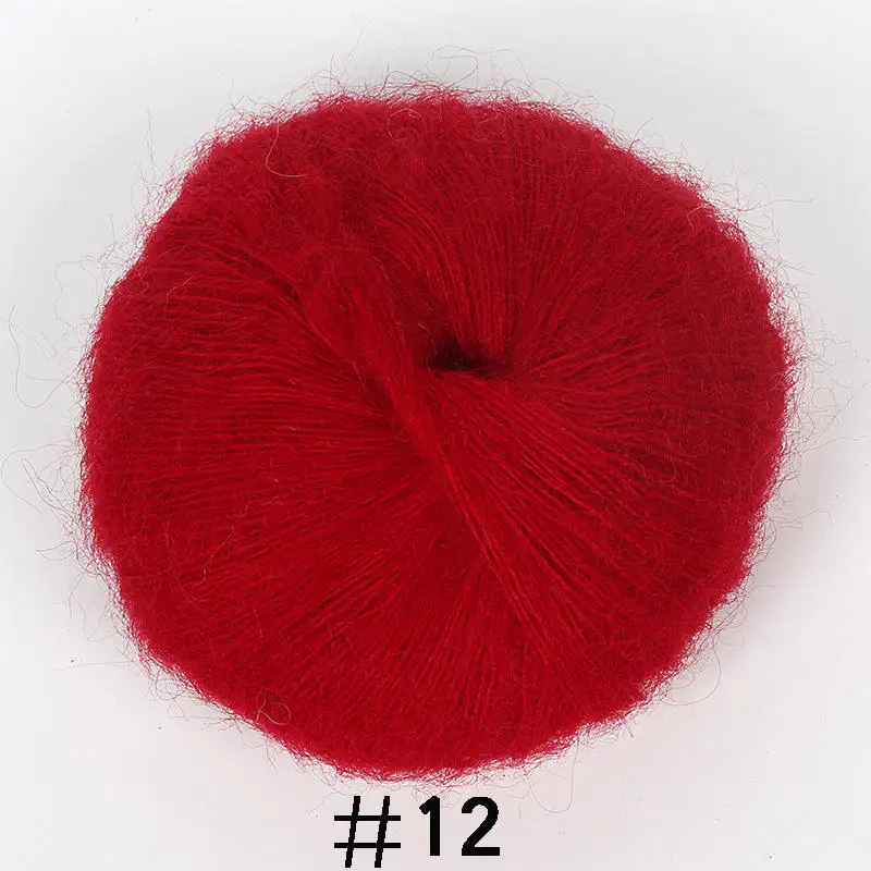 25 г/мяч из мягкого мохера кашемир шерстяная пряжа для вязания DIY шаль шарф нитки для вязания поставки ручного вязания - Цвет: 12
