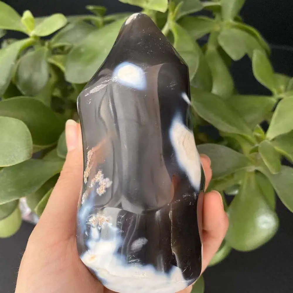 Высокое качество orca Агат пламя камень натуральный кристалл фонарь целебные камни