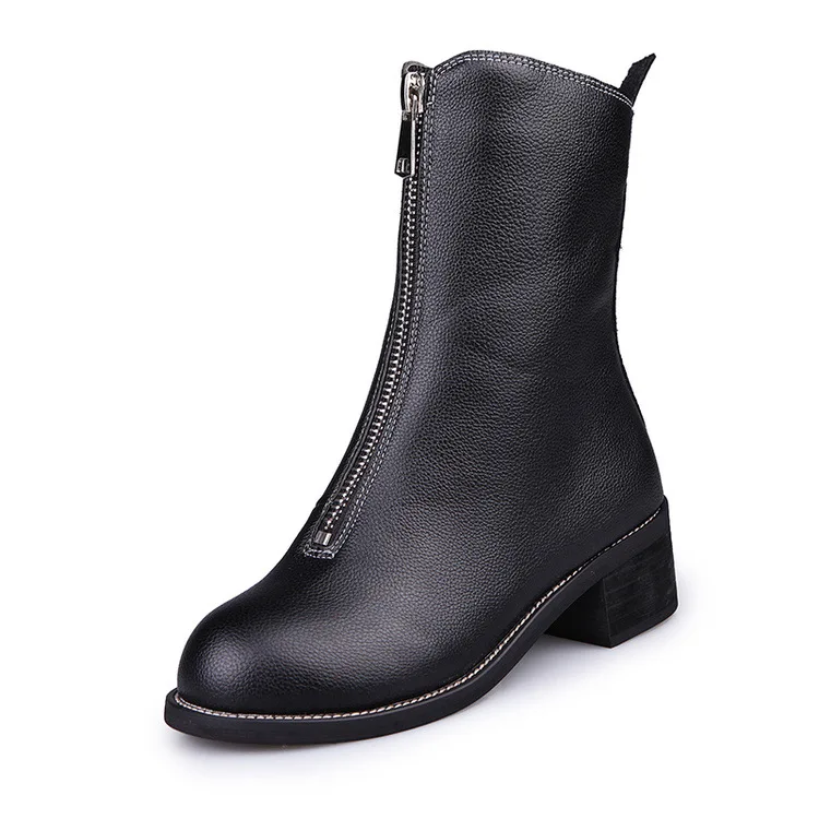 New-Autumn-Women-Shoes-Woman-Martin-Boots-Mid-Calf-Boots-Med-Heel-Fashion-Women-Party-Shoes