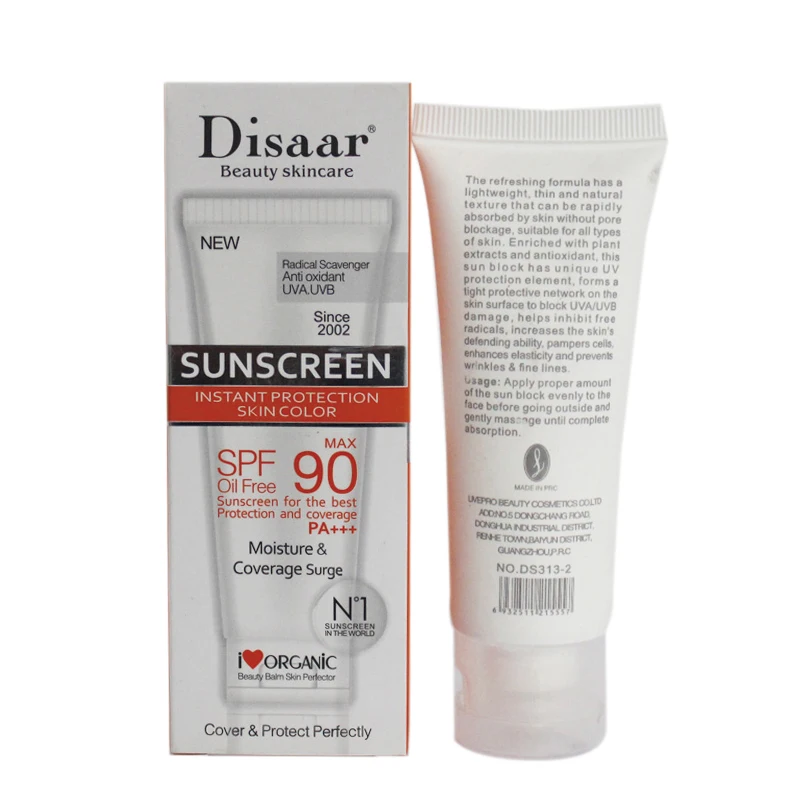 Солнцезащитный крем для лица Disaar SPF 90 отбеливающий солнцезащитный кожи