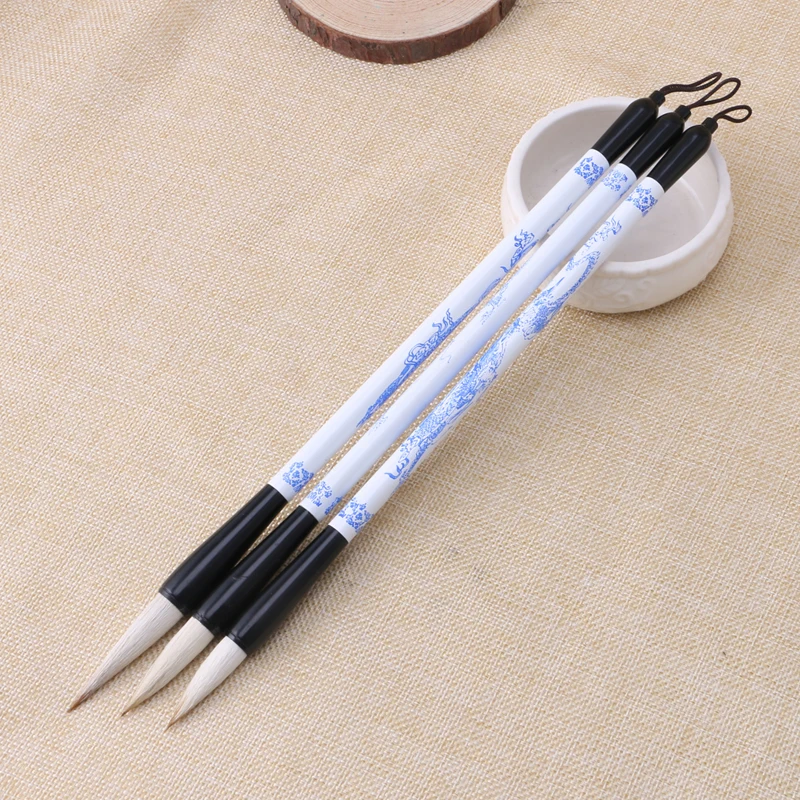 

1PC Chinese Calligraphy Brushes Pen Sheep Wolf Hair Writing Brush Wooden Handle