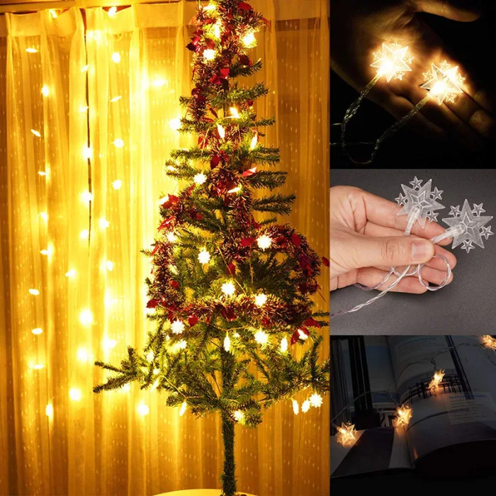 Рождественский светодиодный StringLights Снежинка фестиваль лампа для Спальня фотообои для съемки детей с Спальня Lightstring Декор LB88