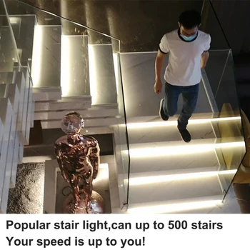 

Smart Stair Light PIR Induction senor led stair light connect 220V 110V power,light speed stair length can customized