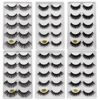 

30pairs/lot natrual 3d mink eyelashes false lashes bulk fluffy 3d mink lashes fake lash lashes kit 6 packs eyelashes maquiagem