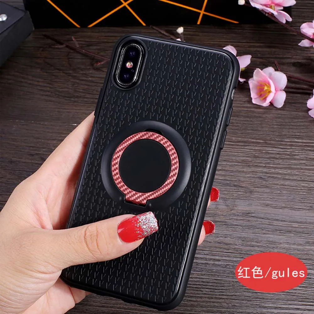 Чехол с магнитным кольцом на палец для Xiaomi Mi A1 A2 Mix 2 Mi6 Mi 8, чехол с 360 держателем для Redmi 4X 4A S2 6 6A 5 Plus Note 5A Prime - Цвет: Red