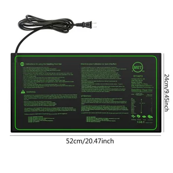 

Garden 52x24cm Waterproof Seedling Heating Mat Plant Growth Mat Seed Germination Propagation Clone Starter Heating Pad