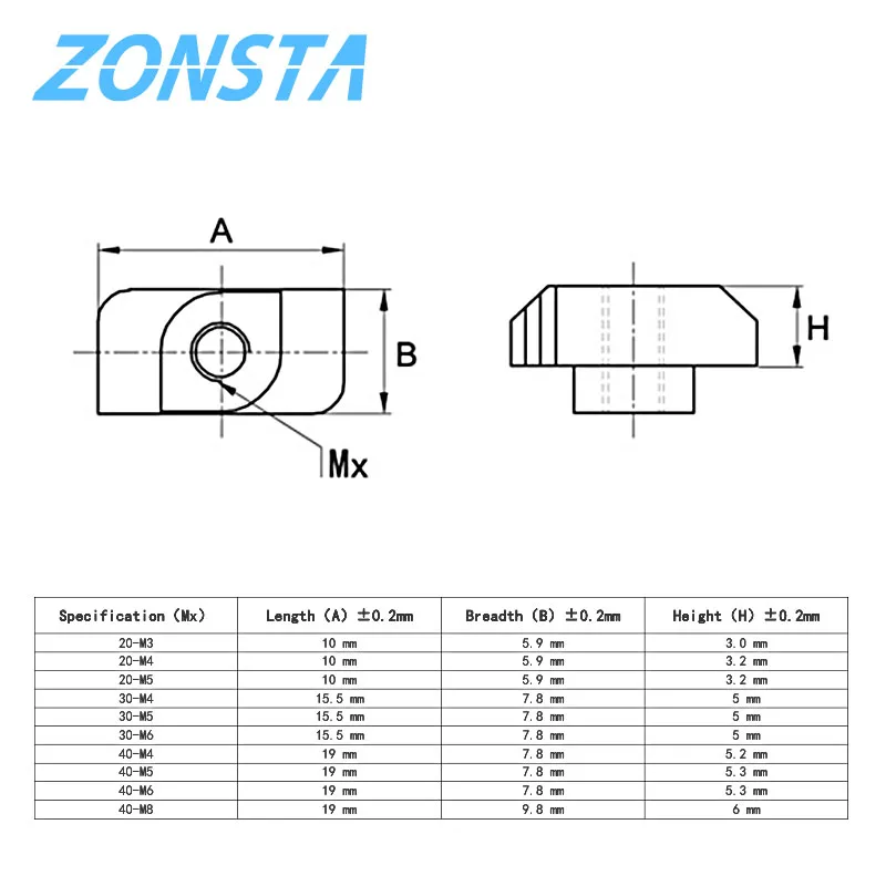 Slide T Nut M3 M4 M5 M6 M8 Aluminium profile fastener connector T-Nuts 3D printer sliding Nut Hammer Head Slot 20 30 40 EU