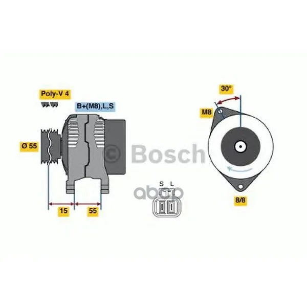 Генератор 14v 90a Bosch арт. 0986049191