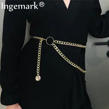 

Ingemark Gyspy Multi Layer Metal Belly Waist Body Chain for Women India Gothic Sequin Aluminum Chain Female Festival Jewelry