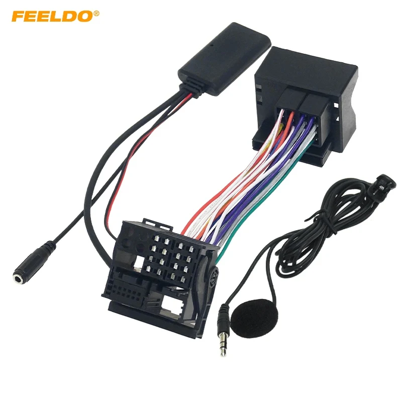 

FEELDO Car Bluetooth Module AUX-in Audio MP3 Music Adapter For Fiesta Mondeo MK3 Focus MK2 Stereo Wire Harness With Micphone