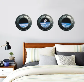 

3d Stereo Interior Decoration Wall Stickers A Set Of 3 Space Astronauts Z-1-002