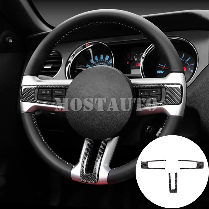 Внутренняя отделка рулевого колеса из углеродного волокна для Ford Mustang 2009 2013