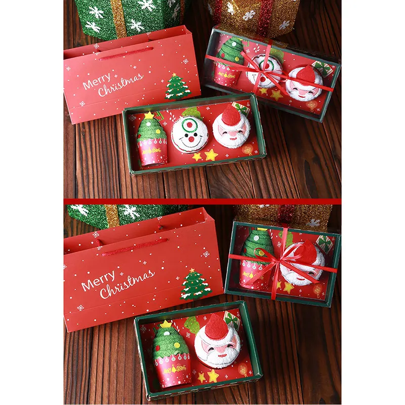

Celebration Cake Modelling Cotton Towel Santa Snowman Towel Christmas Party Gifts TUE88