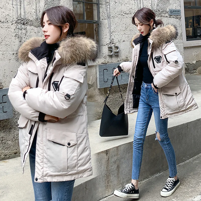 Photo Shoot New Style down Jacket Women's Korean-style Military Men And Women Celebrity Style Thickening Outdoor Cold Prote