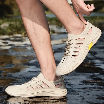 

2020 Best Selling Men's Leather Upstream Shoes Khaki Men's Fashion Shoes Good Quality Walking Shoes Men's Rubber Sole Flat Shoes