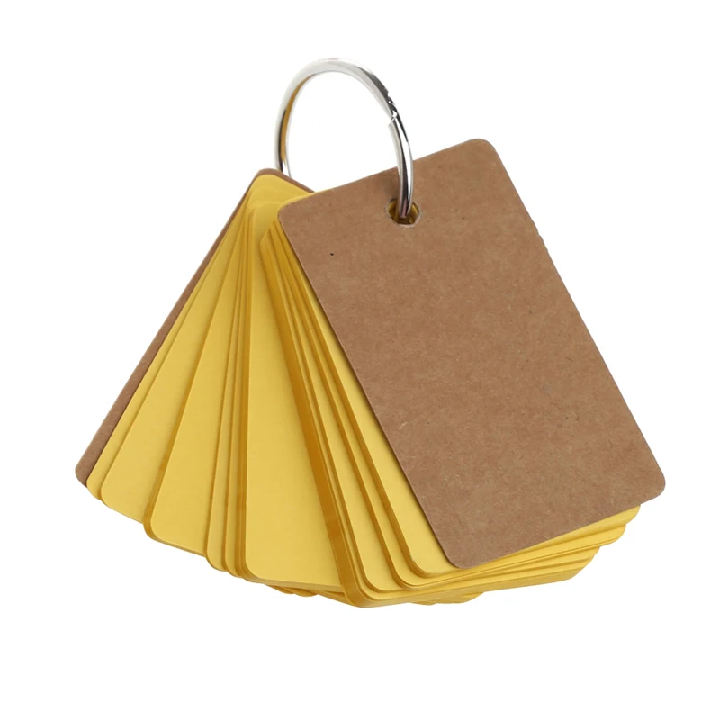 

Kraft Paper Binder Ring Easy Flip Flash Cards Study Memo Pads DIY Stationery
