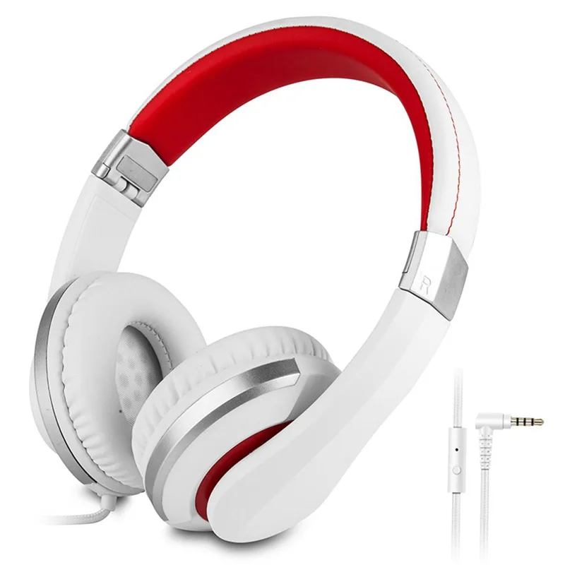FOOVDO HD Sound Wired Headphones 3 5mm Cable Headsets Bass HiFi Sound Music Stereo Earphone Call Headset PC Game Music