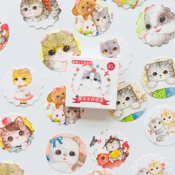 

40pcs /box Cute Fat Cat Decorative Stickers DIY Decoration