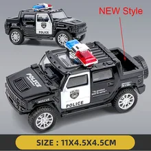  1:43 Simulation Kids Police Toy Car Model Pull Back Alloy Diecast Off-road Vehicles Collection Gifts Toys for Boys Children S028 