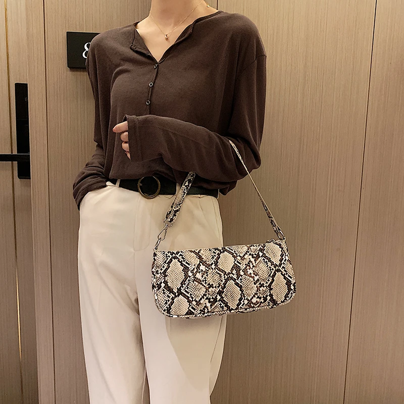 

Fashion Leather Shoulder Bags For Women 2019 New Quality PU Leather Women Designer's Handbags Serpentine Female Tote Bags