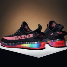 Летняя обувь с прозрачной цветной подошвой; Мужская обувь из кокосовой ткани; Мужская дышащая повседневная спортивная трендовая обувь для студентов