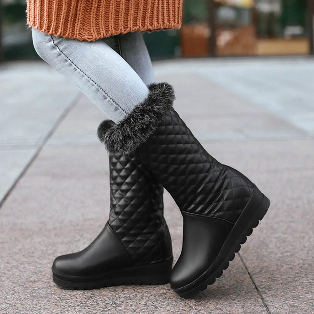 

SARAIRIS SALE Plus Size 30-42 Hot Sale waterproof Shoes Woman Snow Boots Platform Add Fur Warm Winter Boots Women Shoes