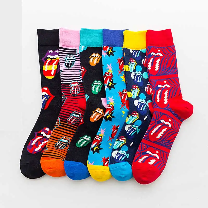 Casual Colorful Men's Crew Party Socks Crazy Cotton Happy Funny Skateboard Socks Novelty Male Dress Wedding Socks gifts for men