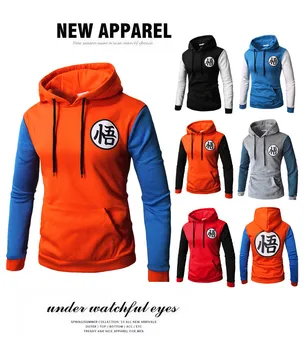 

Dragon Ball Son Goku Baseball Jacket hoodie cosplay Sweater Character Printing zipper Sweatshirts Men's casual Hooded sweater