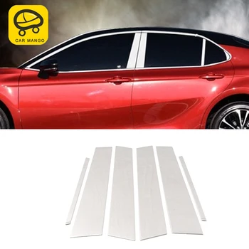 

CARMANGO for Toyota Camry XV70 2017-2020 Car Styling Window Columns Pad Chrome Cover Trim Frame Sticker Exterior Accessories