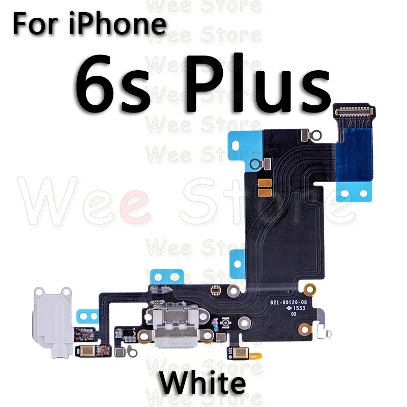 6s Plus White Высокое качество нижний USB зарядное устройство микрофонный порт док-станция зарядный гибкий кабель для iPhone 6 6s Plus 5 5S SE док-разъем гибкий - Цвет: 6s Plus White