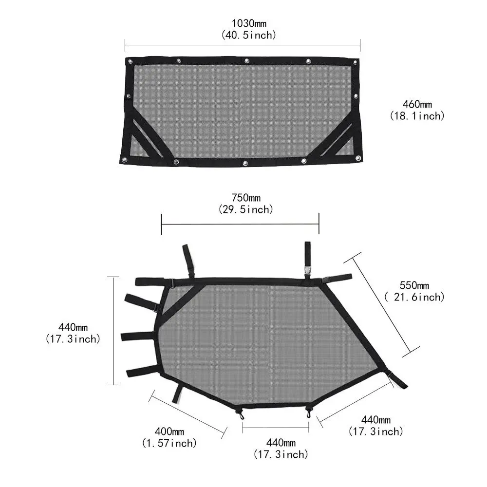 KEMiMOTO UTV переднее и заднее окно сетка набор UTV Дверь Защита от царапин для Polaris RZR 1000 900 RZR XP 4 UTV защита