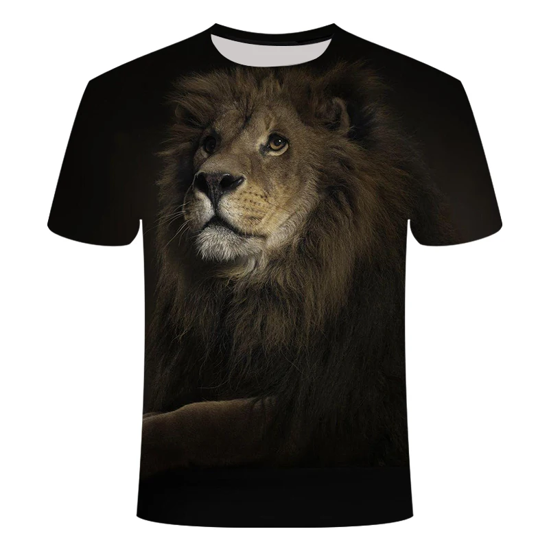 

Men's T-Shirts 3D Printed Animal lion/Wolf tshirt Short Sleeve Funny Design Casual Tops Tees Male Halloween t shirt