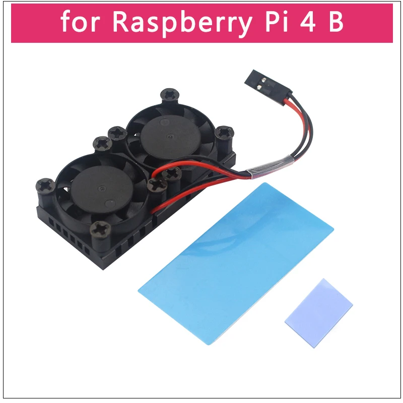 Raspberry Pi 4 B двойной вентилятор процессор печатная плата Вентилятор охлаждения кулер модуль+ радиатор для Raspberry Pi 3 Model B+ Плюс/3B/4B - Цвет: for RPI 4B