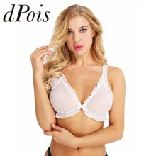 Сексуальные женские Дамские нижнее белье мягкое легкое кружево тесьма с оборками треугольный бюстгальтер без косточек бюстгальтер без подкладки Топ женский прозрачный бюстгальтер с сеточкой Топ