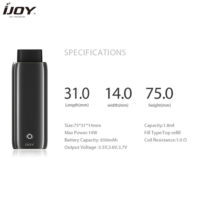 Набор с электронной сигаретой IJOY NEPTUNE комплект 650 мАч батарея Максимальная
