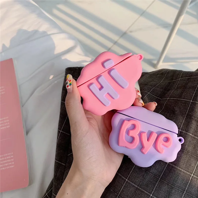 

For Airpods 1/2 Case,HI Bye Case For Airpods Case Soft Silicone Protection Case Cover For Airpods Pro Case For Kids/Girls