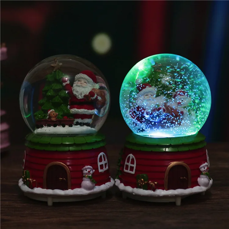 12*8 см Санта-Клаус снежные шары стеклянная музыкальная шкатулка в виде хрустального шара ремесло домашнее настольное украшение Рождественский свадебный подарок для гостей