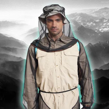 

Outdoor Mosquito Repellent Suit Bug Jacket Mesh Hooded Suits Fishing Hunting Insect Protective Mesh fishing clothes！55g3