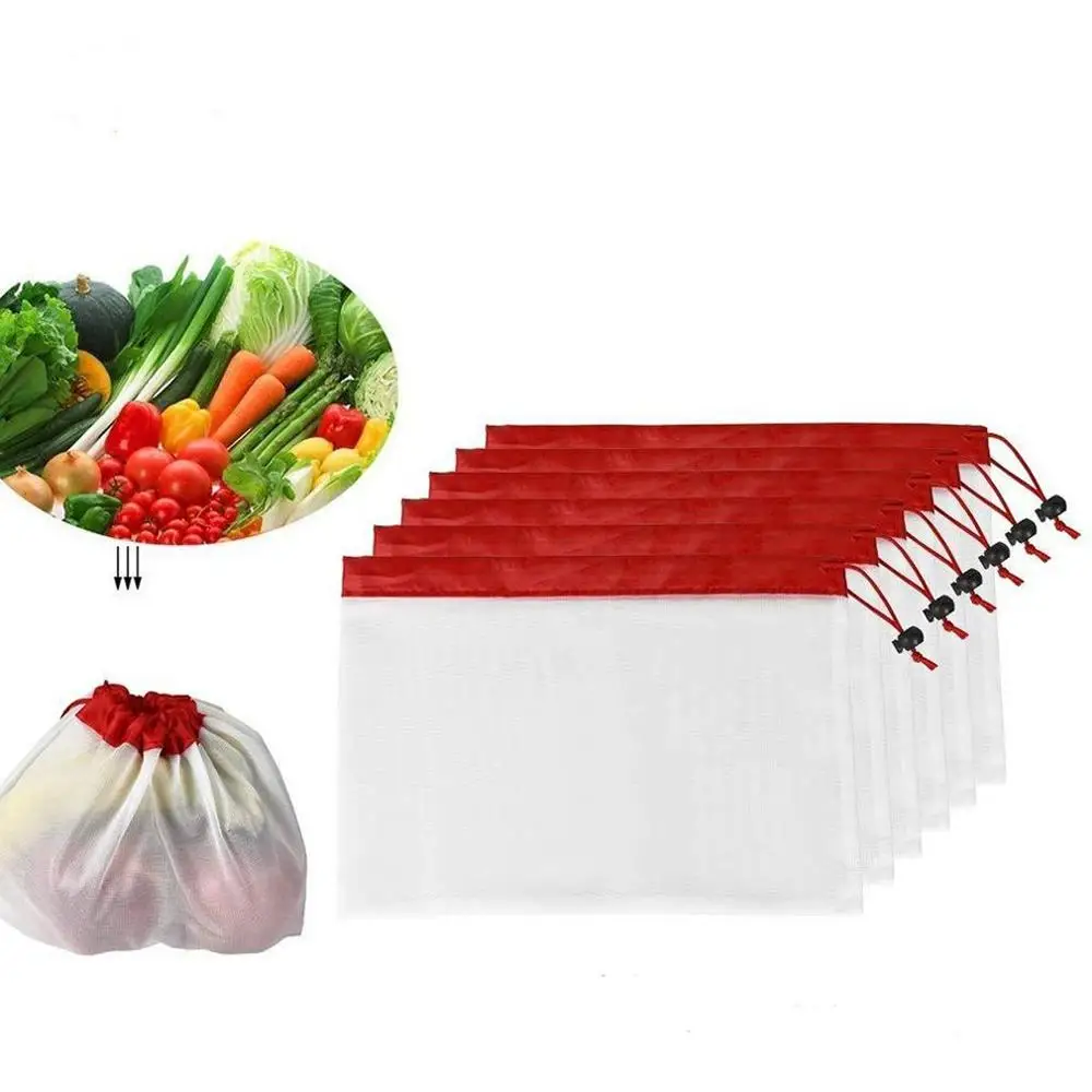 15Pcs/12Pcs Reusable Mesh Produce Bags Cotton Net Bag Washable Eco-Friendly Vegetable Toy Mesh Bag Grocery Storage