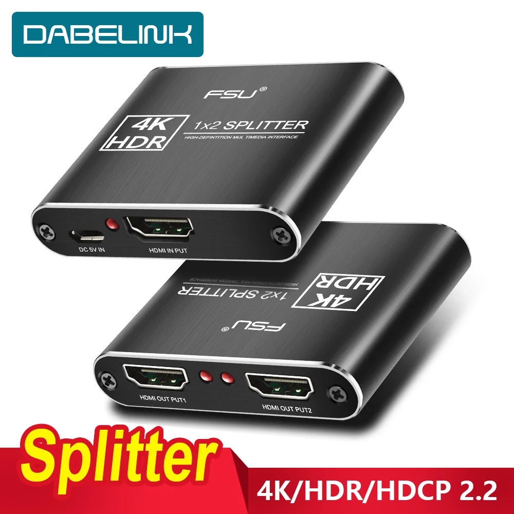 HDMI сплиттер 2 0 4K @ 60 Гц коммутатор 1X2 HDR Full HD видео к адаптер 1 в Выход Усилитель для