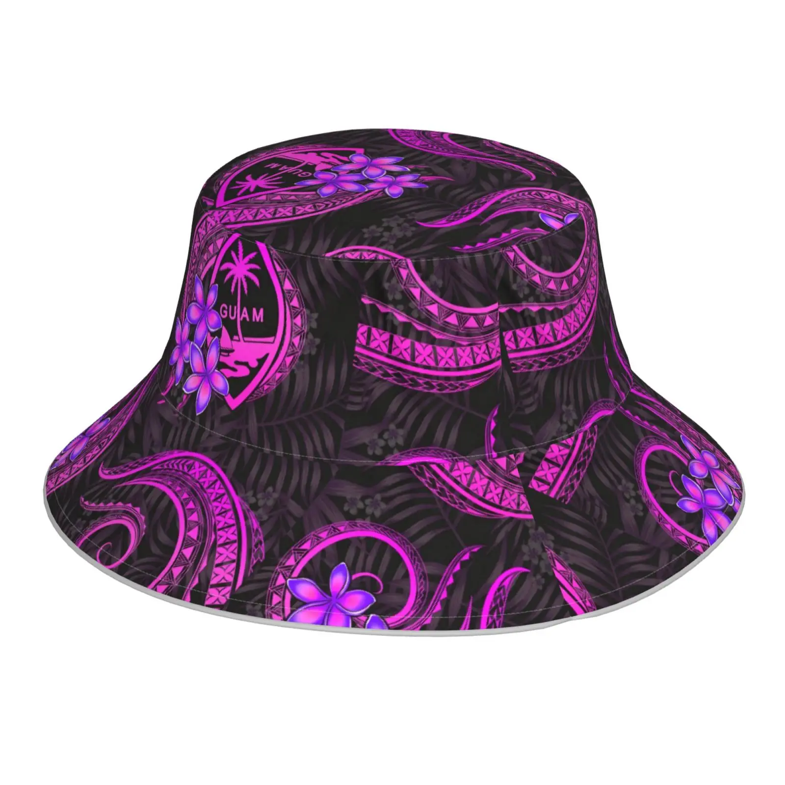 

NOISYDESIGNS Chuuk Tribal Reversible Fisherman's Hat Women Bohemian Print Night Reflect Light Hiking Hats for Ladies Sun Hat