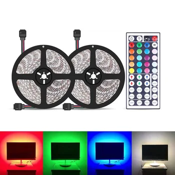 

2pcs LED Strip Light 5050 SMD Strip Light 300 LED Flexible LED Lamp Tape Ribbon RGB 5M TV Desktop Screen BackLight Diode Tape