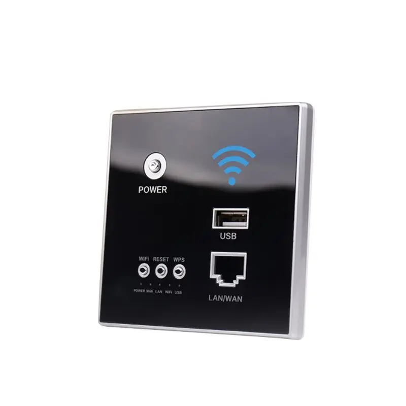 

300Mbps 220V Power AP Relay Smart Wireless WIFI Repeater Extender Wall Embedded 2.4ghz Router Panel USB Socket